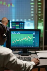 Man Working With Stock Trading Data